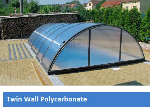 Example of a Twin Wall Polycarbonate Pool Enclosure