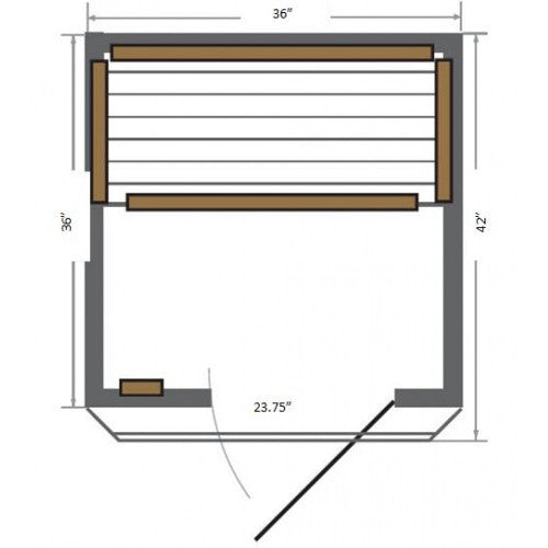 Sunray 1 Person Sedona HL100K Indoor Infrared Sauna dimensions of suana