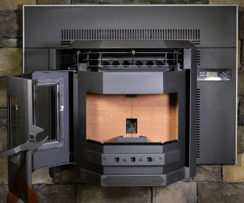 Comfortbilt HP22i Pellet Stove with front panel open