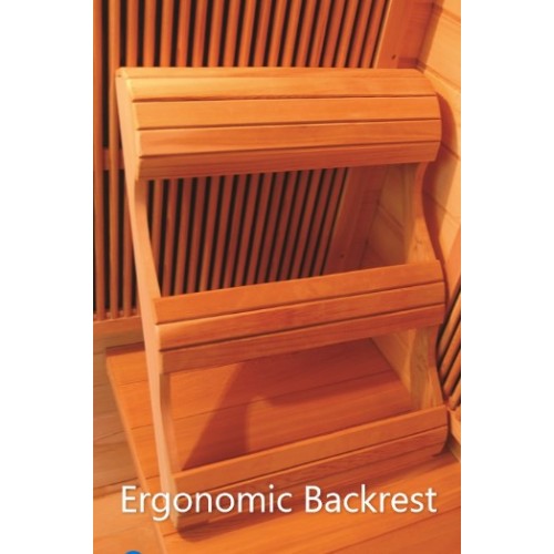 Sunray 2 Person Evansport HL200C Indoor Infrared Sauna ergonomic backrest