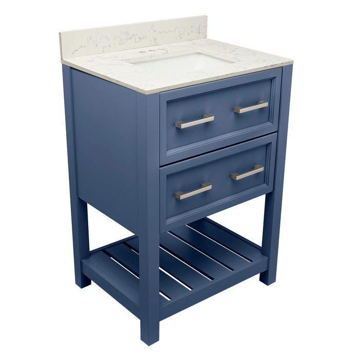 Ella Tremblant Navy Blue Bathroom Vanity Quartz Top (25 inch)