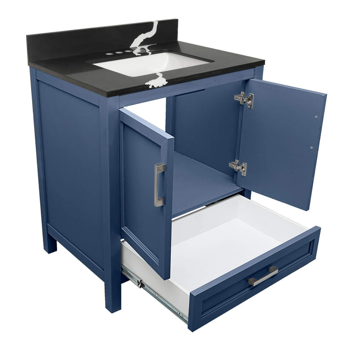Ella Nevado Navy Blue Bathroom Vanity Quartz Top (31 inch)