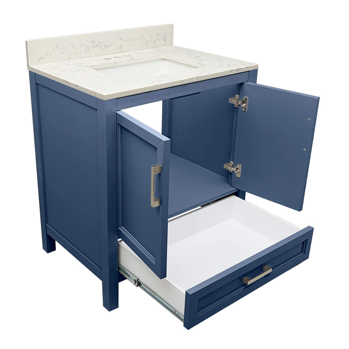 Ella Nevado Navy Blue Bathroom Vanity Quartz Top (31 inch)