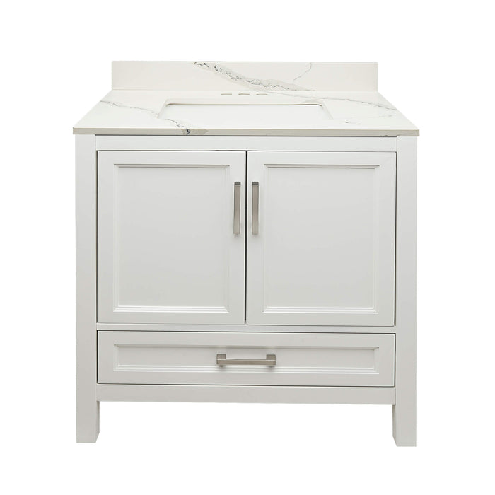 Ella Nevado White Bathroom Vanity Quartz Top (31 inch)