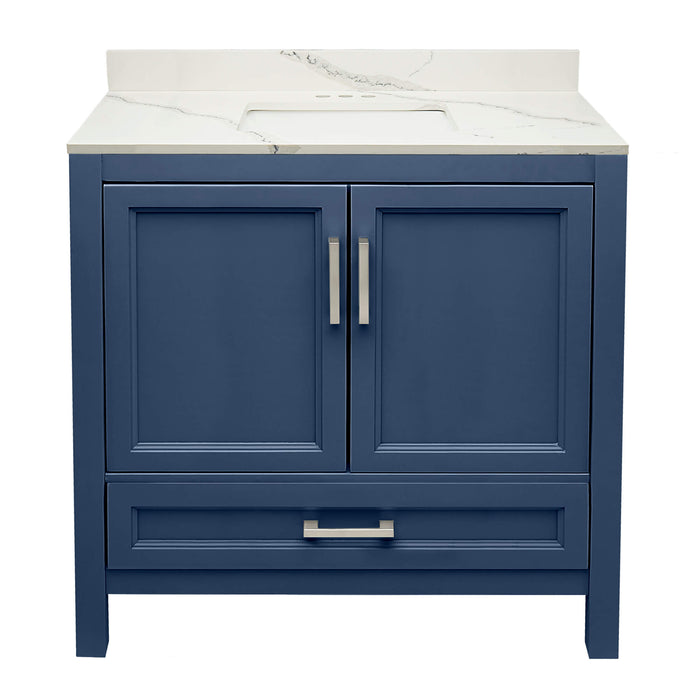 Ella Nevado Navy Blue Bathroom Vanity Quartz Top (37 inch)
