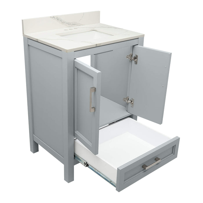 Ella Nevado Grey Bathroom Vanity Quartz Top (25 inch)