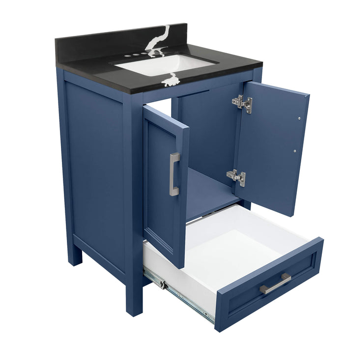 Ella Nevado Navy Blue Bathroom Vanity Quartz Top (25 inch)