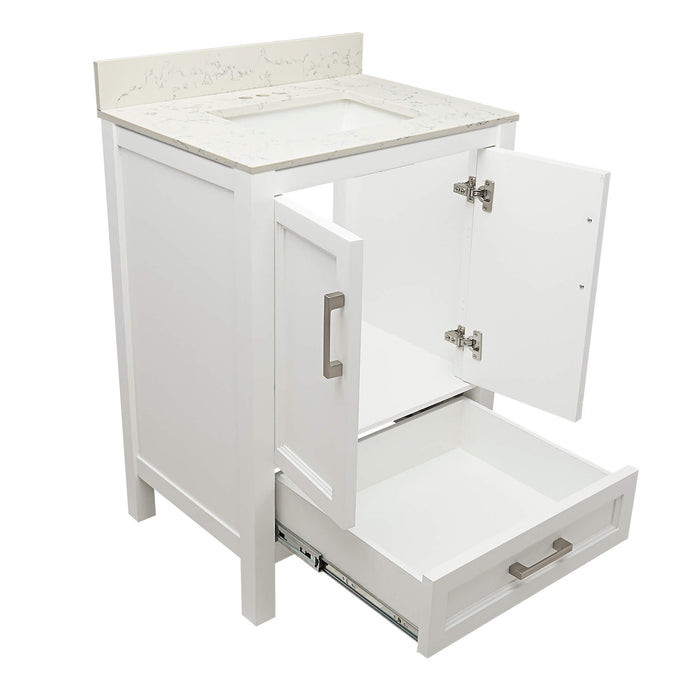 Ella Nevado White Bathroom Vanity Quartz Top (25 inch)