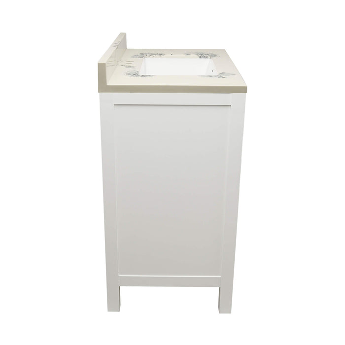 Ella Nevado White Bathroom Vanity Cultured Marble Top (25 inch)