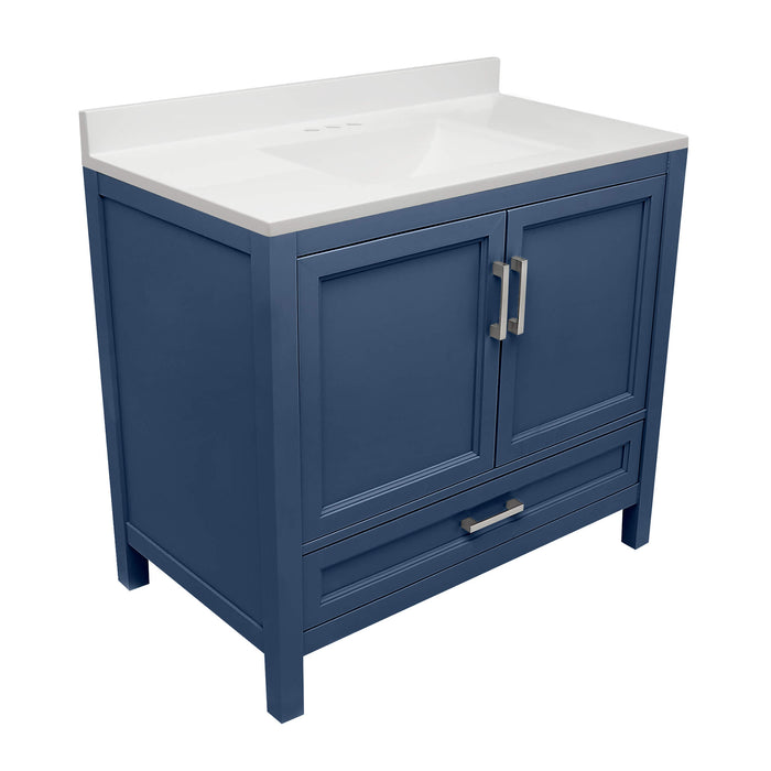 Ella Nevado Navy Blue Bathroom Vanity Cultured Marble Top (37 inch)