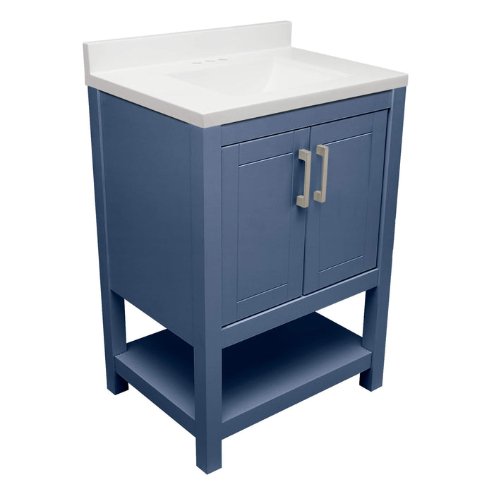 Ella Taos Navy Blue Bathroom Vanity Cultured Marble Top (25 inch)