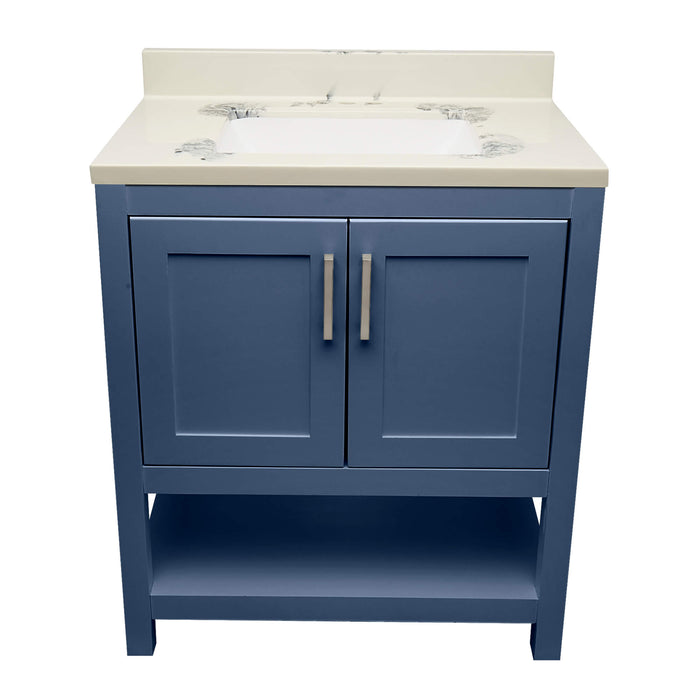 Ella Taos Navy Blue Bathroom Vanity Cultured Marble Top (31 inch)