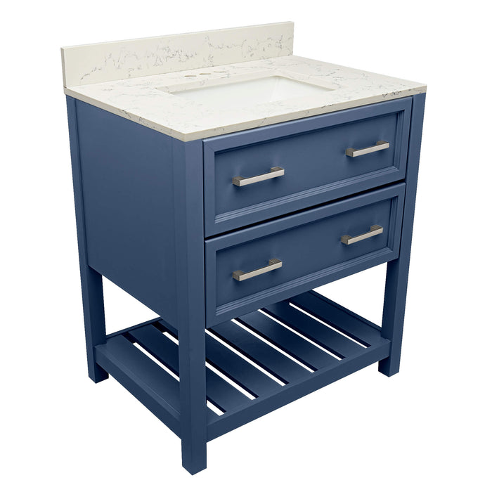 Ella Tremblant Navy Blue Bathroom Vanity Quartz Top (31 inch)