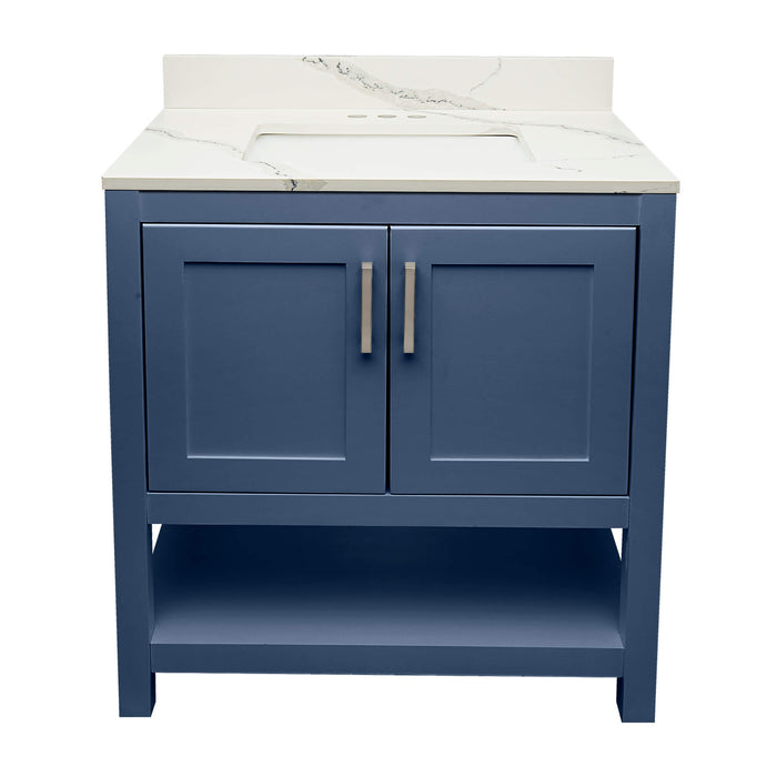 Ella Taos Navy Blue Bathroom Vanity Quartz Top (31 inch)