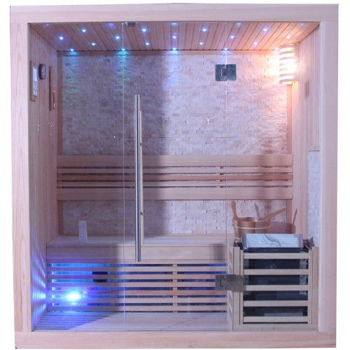 Sunray 3 Person Westlake 300LX Indoor Traditional Sauna LED lighting